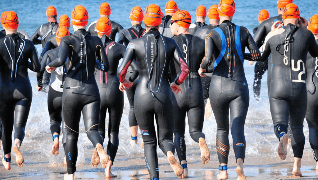 entrenamiento de triatlon en grupo